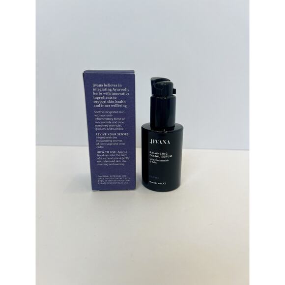 Jivana Facial Serum Set Of 2-Squalane & Amla Niacinamide Tulsi, 1 fl oz NIB - Picture 2 of 4